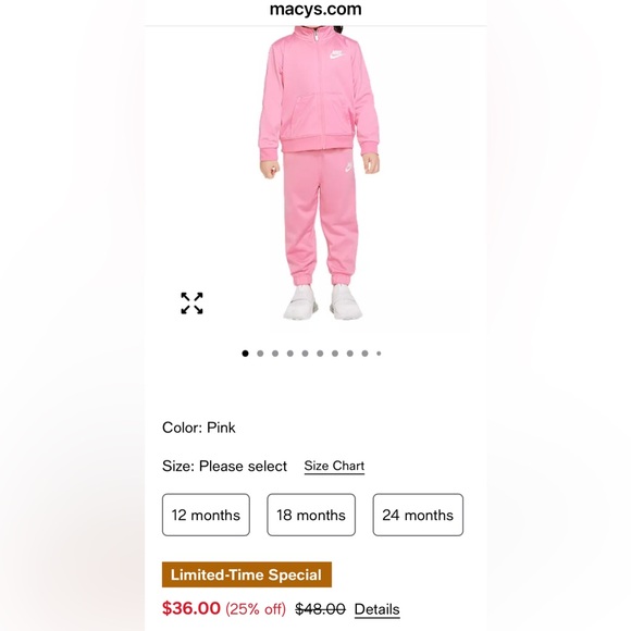 Nike
Baby Girl 2-Piece Long-Sleeve Jacket and Pants Set 9 M 📦% - Picture 7 of 15